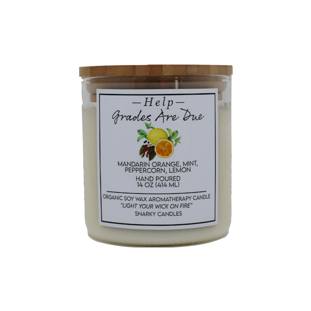 Help Grades Are Due 14 oz Organic Soy Wax Candle